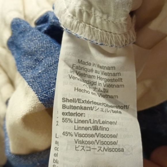 Madewell Blue Cream Stripe Cropped Wide Leg Palazzo Pants MMM - Picture 5 of 5